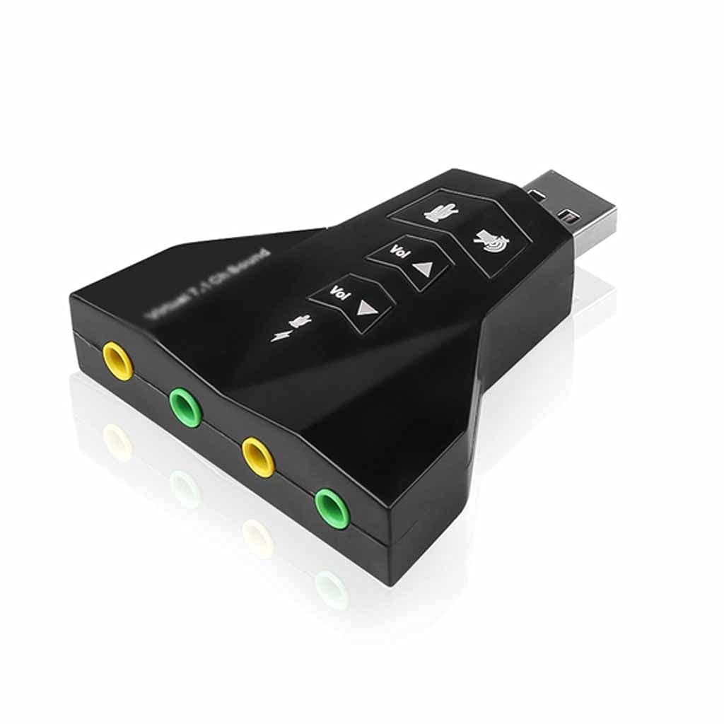 Adaptateur de Carte Son Externe USB 3D virtuel 7.1 pour Ordinateur Portable et PC
