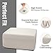Argstar Jacquard Ottoman Cover Slipcover for Living Room, Stretch Elastic Slip Cover for Rectangle Folding Storage Stool, Furniture Protector (Small, Cream White)
