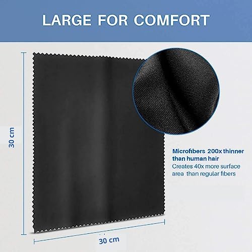 Image of MAXOSHINE Microfiber Cleaning Cloth for Glasses Specs Laptop| Thickened Magic Cleaning Cloth for Camera Lenses Phone Screens Laptop Binoculars | Streak-Free & Scratch-Resistant (Pack of 6, Black)