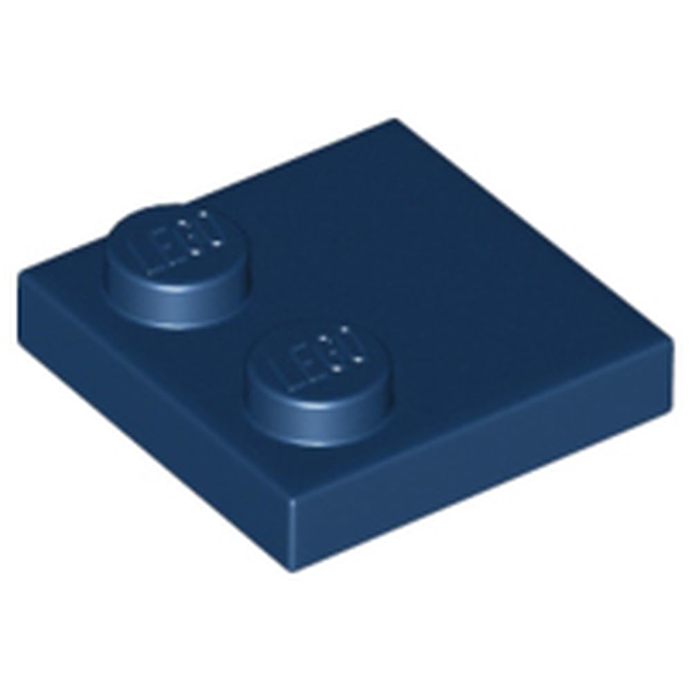 LEGO Tile 2 x 2, Modified with Studs on Edge, Part 33909, Part 33909, Choose Your Colour (Dark Blue, 50, count)