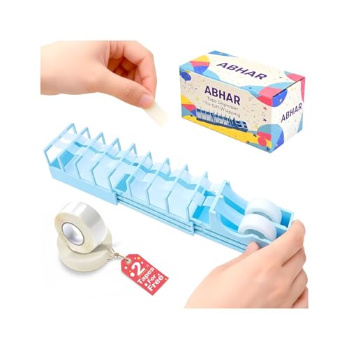 Double Tapes Dispenser 18 Tape Strips in Second Elegant Packaging for Unique Christmas Gift Heavy Duty Cutter Tools Effortless Compact Craft Paper Wrap Gadgets Office Desk Supplies
