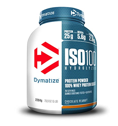 Dymatize ISO 100 Hydrolyzed Chocolate Peanut 2264g - Whey Protein Hydrolysat + Isolat Pulver