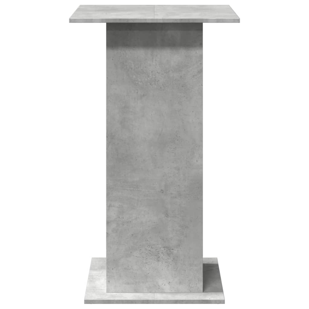 Stół barowy z półkami, szary beton, 60 x 60 x 102 cm, materiał drewnopochodny, trwały stół barowy, uniwersalny stół kuchenny, stół do jadalni do domu