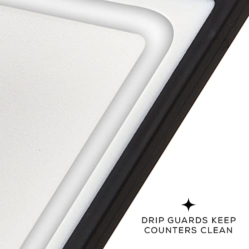 Joyjolt Plastic Cutting Board Set. White And Black Cutting Boards For Kitchen Dishwasher Safe With Handle. Non Slip Large And Small Chopping Board Set; Meat Cutting Board With Juice Groove. #TOP6