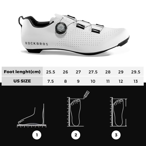 ROCKBROS Men's Cycling Shoes CR5 with T500 Carbon Fiber Sole, Compatible with Peloton & Look Delta/SPD Cleats, Breathable Lightweight Road Bike Shoes4