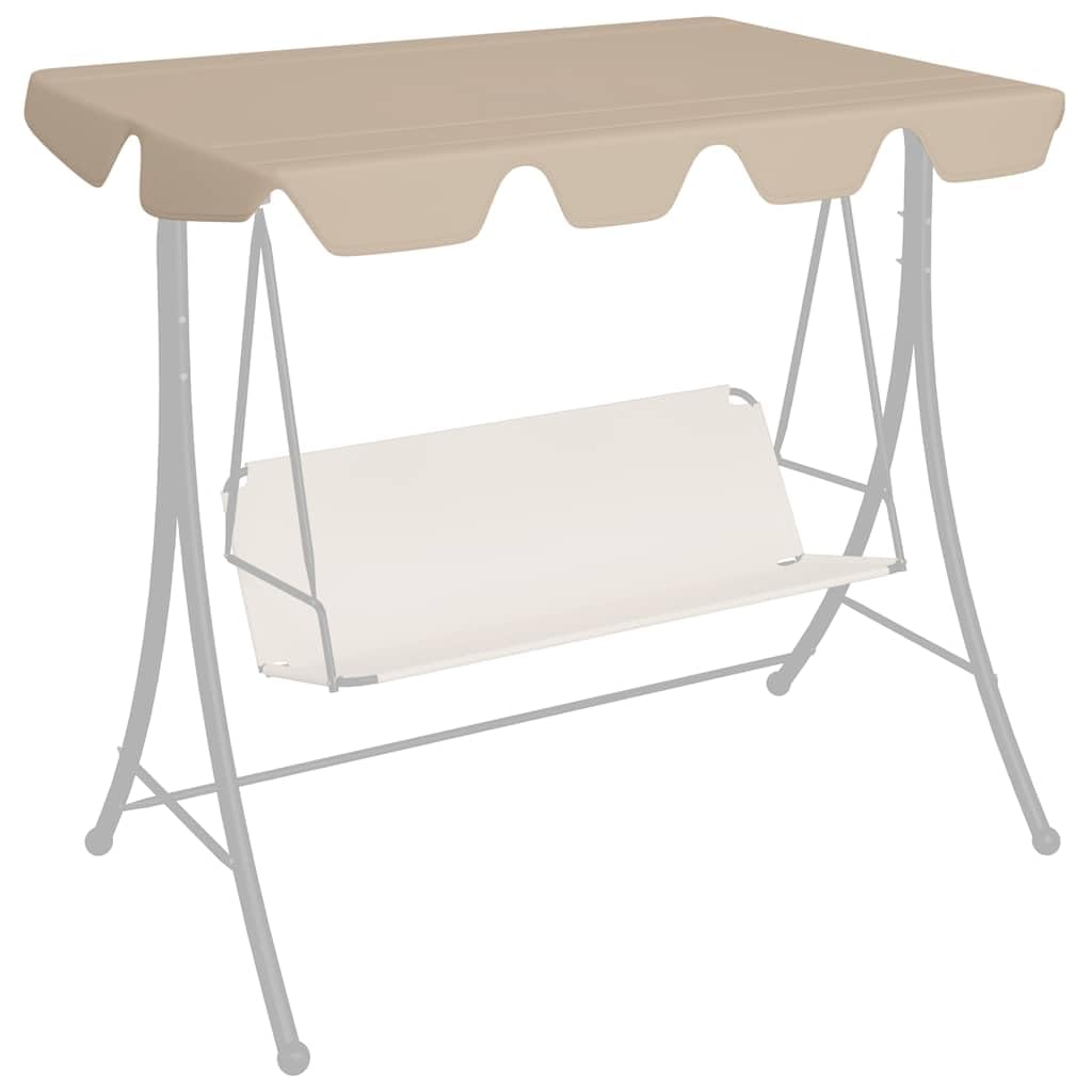 vidaXL Dosel de Repuesto Columpio de Jardín Mecedora Capota Reemplazo Cubierta Toldo Tapa Parasol Sombrilla Patio Beige 188/168x145/110 cm