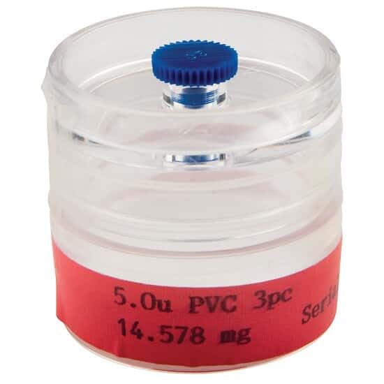 Cassette, 37 mm, 3 Piece, 5.0 µm, PVC Preweighed; 50/Bx