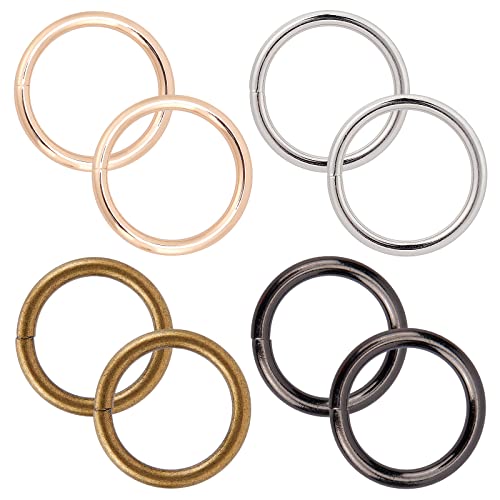 Image of GORGECRAFT 1 Box 8Pcs 4 Colors 1 Inch / 25mm Metal O-Ring Buckle Connector Round Loops Alloy Linking Rings for Bags Webbing Purse Belt Straps Home DIY Sewing Craft Hardware Accessories