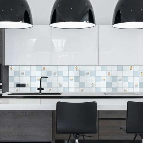 Image of SARVATRAY Self-Adhesive Wallpaper, Kitchen Oil Proof Heat Resistant Stickers, Vinyl Sheet for Wall 2 X 6.5 SQ FT (2 M Liquid Theme Blue WS)