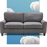 Serta Palisades Upholstered Sofas for Living Room Modern Design Couch, Straight Arms, Soft Fabric Upholstery, Tool-Free Assembly 73' Sofa Fabric Gray
