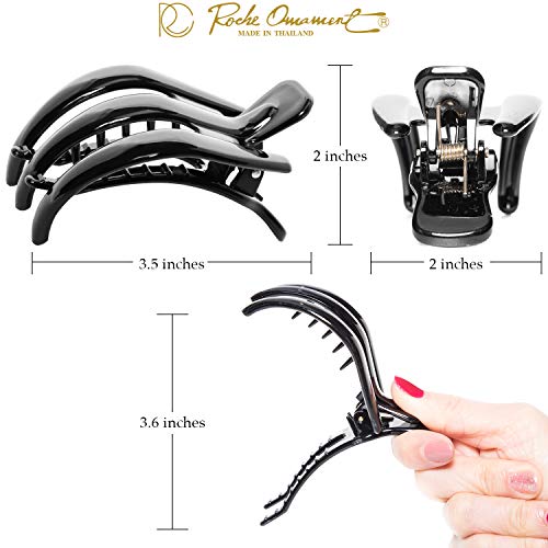 Pinzas para cabello negras curvas paquete 6 piezas miniatura 4