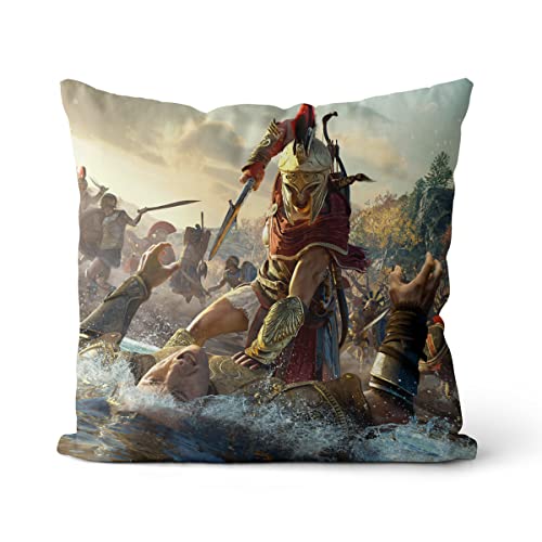 Kissenbezüge Assasin Crusades Assassin Wikinger Krieger Odyssee Kissenbezug Drucke Stoffkissenbezüge Bettwäsche Kissenbezug Kissen Luxus dekorieren 50x50cm