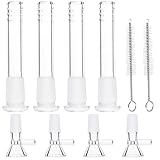 14 Mm Threaded Borosilicate Glass Adapter Set for Lab Use, Complete Mini Tube Kit with Funnels, Cleaning Brushes, Ideal for Distillation, Filtration, Chemistry