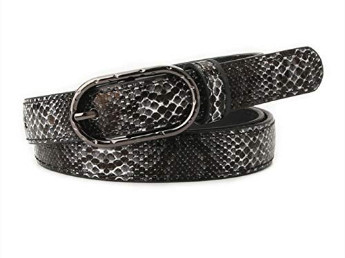 Women Fashion Snakeskin Print PU Leather Dress & Jeans Waist Belt for Girls and Ladies Black Color Pin Buckle