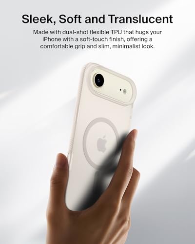 Image of Belkin Case for iPhone MagSafe Compatible - SheerForce Magnetic Phone Cover - Slim, Shockproof, Anti-Yellowing, Drop Protection - Sand