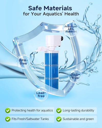 Image of 4-IN-1 Aquarium Power Filter - Mutil Stage Filtration, Adjustable Oxygenation /Wavemaker, Whisper-Quiet Submersible Fish Tank Filter & Water Circulation System for 20-100 Gal Fresh /Salt Tank