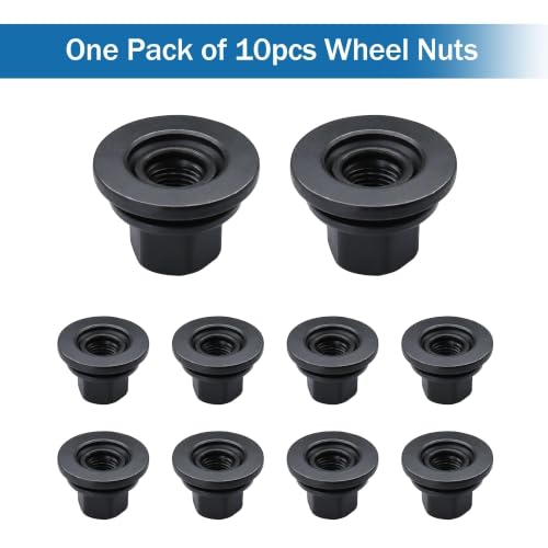 Image of 10Pcs Wheel Lug Nut Compatible with 2012-2022 Dodge Ram 3500 4000 4500 5500 Models M14-1.5 Flange - 22mm Hex 28.5mm Length Medium Pack of 10pcs Replace # 611-936 6509424AA