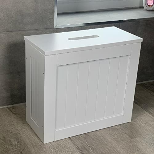 Maine White Bathroom Storage Unit Toilet Cleaning Tidy Box Amazon.co