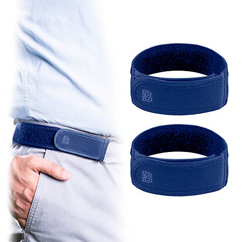 BeltBro Titan Blue 2-Medium No Buckle Elastic Belt For Men â€” Fits 1.5 Inch Belt Loops, Comfortable and Easy To Use