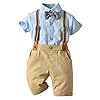 AmzBarley Baby Jongens Heren Outfit Pak Kinderen Lang/Korte Mouw Jurk Shirt Broek Vest Strikje Tuxedo Rompers Kinderen…