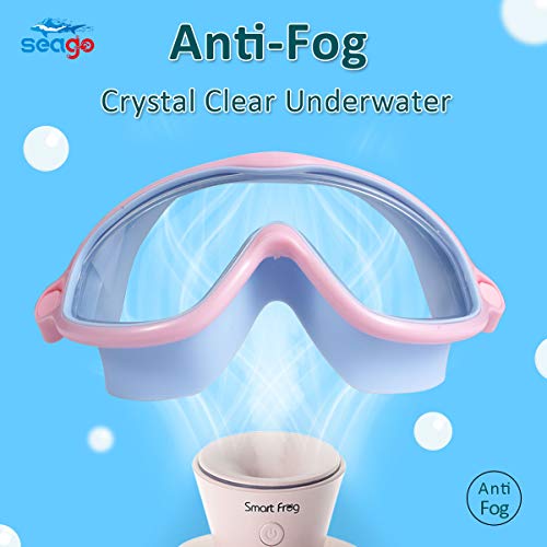 Image of Seago Swim Goggles 2 Pack Anti-Fog Anti-UV Wide View Swimming Goggles for Kids 3-14