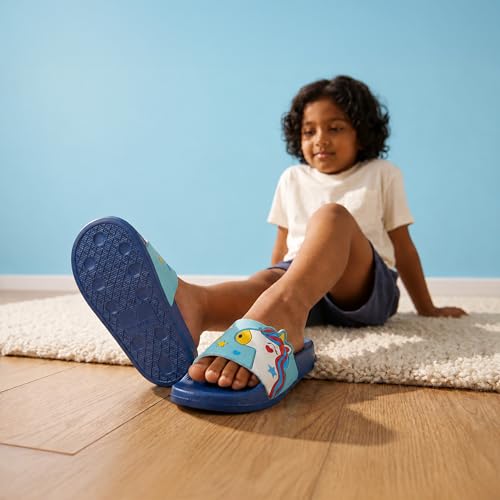 Image of WELCOME Unisex-Child Kids Flip-Flop Soft Comfortable Indoor & Outdoor Slippers Stylish Non-Slip Slide Home Casual Chappals For Boys & Girls