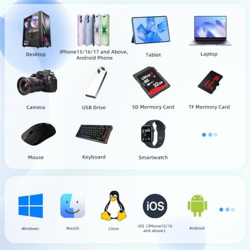 Image of YOTUO Docking Station External Hard Drive Storage, USB-C Hub + HDD 7-in-1, USB 3.0, SD /TF Card, HDD for Windows, Mac, Android, TV, Phone, Laptop, Desktop, PC (Silver, 1TB+Docking Station)