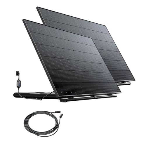 2 Stations Solaires 870W – Kit Plug & Play – Micro-onduleurs & Pieds Prémontés + Prise Intelligente + 1 Câble – Suivi Application