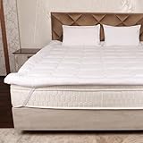AVI Super Soft 500 GSM Microfiber Bed Mattress Topper for Queen Size 78x60 Inch | All Season Comfortable Sleep 2 Inch Thick Mattresses Padding Queen Size -(White, 6.5x5 Feet, 4 Corners Elastic Band)