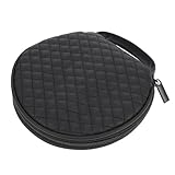 ROMISBABA 包 車用刺繍格子デザイン収納バッグ 保護性ジッパー付きディスクケース コンパクト収納で旅行や自宅管理に
