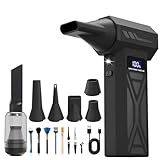 ONGNIUU Soffiatore a Batteria 150000 giri/min, 4 Velocità, Soffiatore Aria Compressa con Luce LED, Design Portatile Ricaricabile, Adatto per la Pulizia di Computer, Laptop, Tastiere, Veicoli e Divani