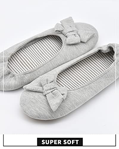 Image of Panda Bros Women's Ballerina House Slippers,Anti-Skid Comfy Warm Ballet Style Slippers