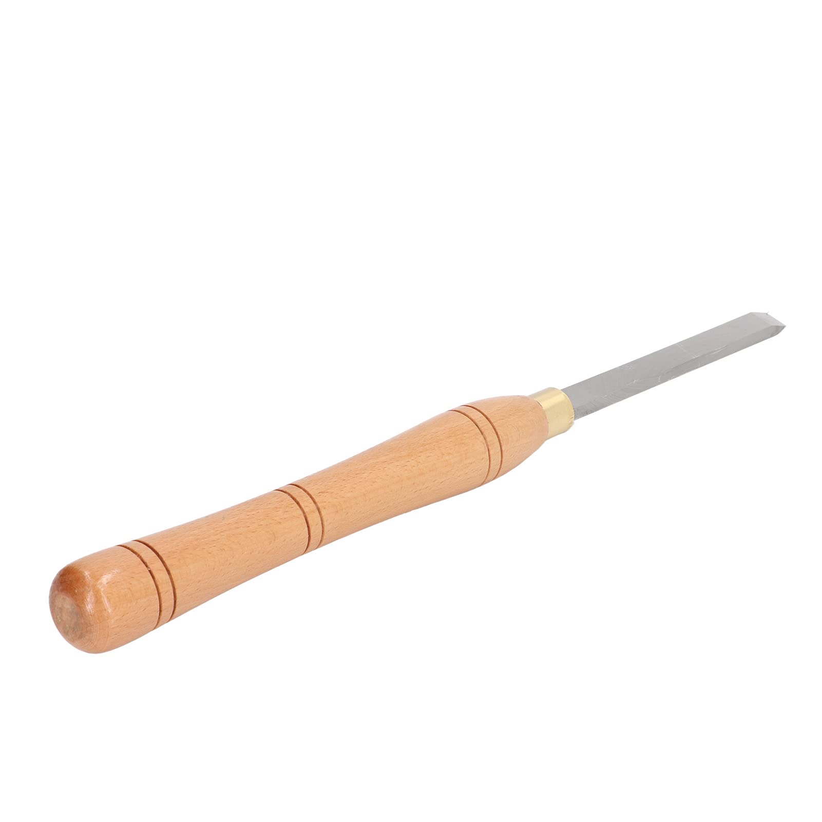 Gubia Sesgada para Torneado de Madera, Herramienta de Carpintería en Acero HSS con Mango de Haya, Cincel para Torno de Madera con Cubierta de Hoja