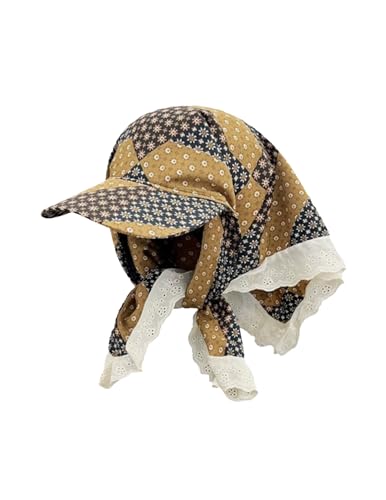 Aelfric Eden Floral Print Baseball Cap Women Lace Head Scarf Bandana Y2k Adjustable Sun Hat Vintage Skull Cap