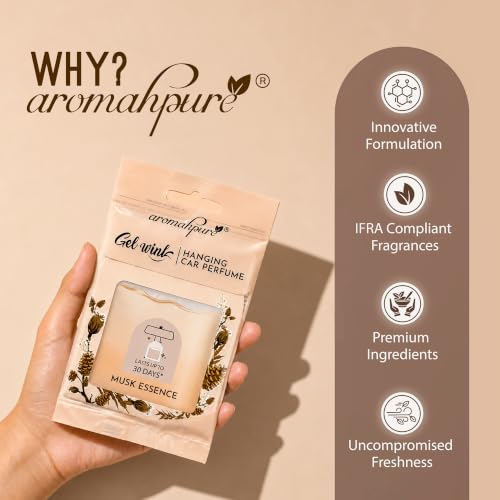 Image of Aromahpure Gel Wink Hanging Car Perfume | Long-Lasting Gel Based Car Air Freshener | Car Accessories | Last Up to 30 Days (Musk-Aqua-Lavender)