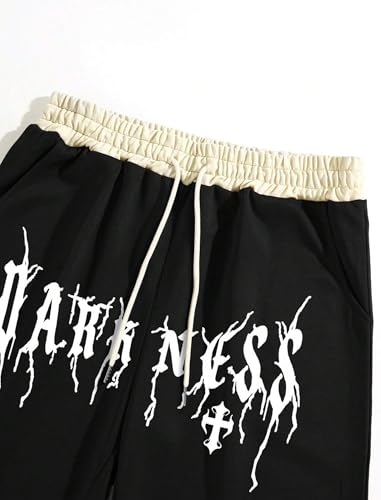 ZAFUL Mens Sweatpants Cross Letter Graphic Goth Pants Drawstring Casual Sweatpants for Men Unisex Streetwear4