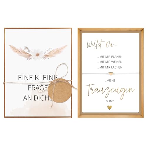 Hongma Trauzeugin Fragen Geschenk Box Willst Du Meine Trauzeugin sein Karte mit Armband Maid of Honor Gifts Box für Brautjungfer Ideen zum Danke Dankeschön
