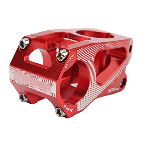 31.8mmマウンテンバイクアルミニウムショートハンドルバーステム快適なライディングエクスペリエンス屋外 (赤)