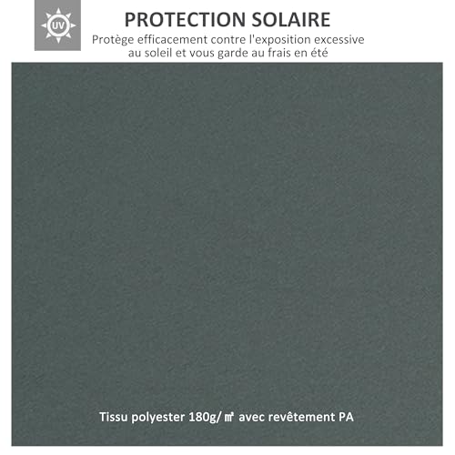 Toile de rechange pavillon tonnelle 3x4 m Outsunny polyester gris imperméable