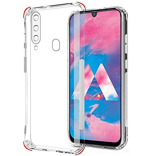 Image of TheGiftKart Best Camera Protection Back Cover Case for Samsung Galaxy M30 | Inbuilt Dust Plugs & Anti-Slip Grip | Slim & Protective Back Case Cover for Samsung M30 (Silicone | Transparent)