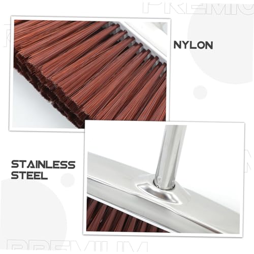 WEKADRIN Edelstahl Kehrbesen mit Langem Stiel Dichte Nylonborsten Leichtes Design Robust und Praktisch für Haushalt Küche und Müllreinigung Braun Ergonomisch für Einfache Bodenreinigung – Bild 6