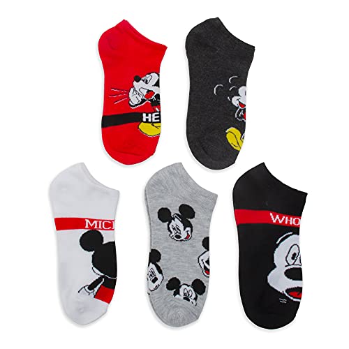 Image of Disney Women's Mickey Mouse 5 Pack No Show Socks