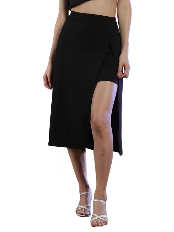neudis Women Wine Polyester Lycra Rauched Pencil Skirt-picture-10