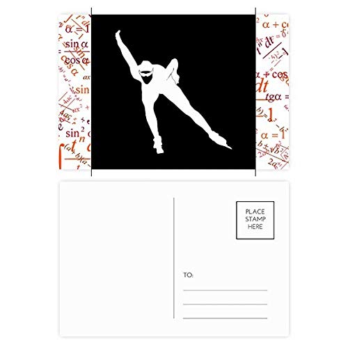 Cartes postales patinage sport d'hiver noir silhouette au format 5,7 x 3,8