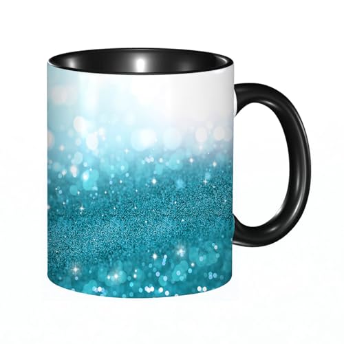 HRRASFAZF Taza divertida de cerámica de 11 onzas,luces de fondo azules,Tazas Originales de Desayuno - Graciosos Ideas para Regalos - Cerámica 330 ml