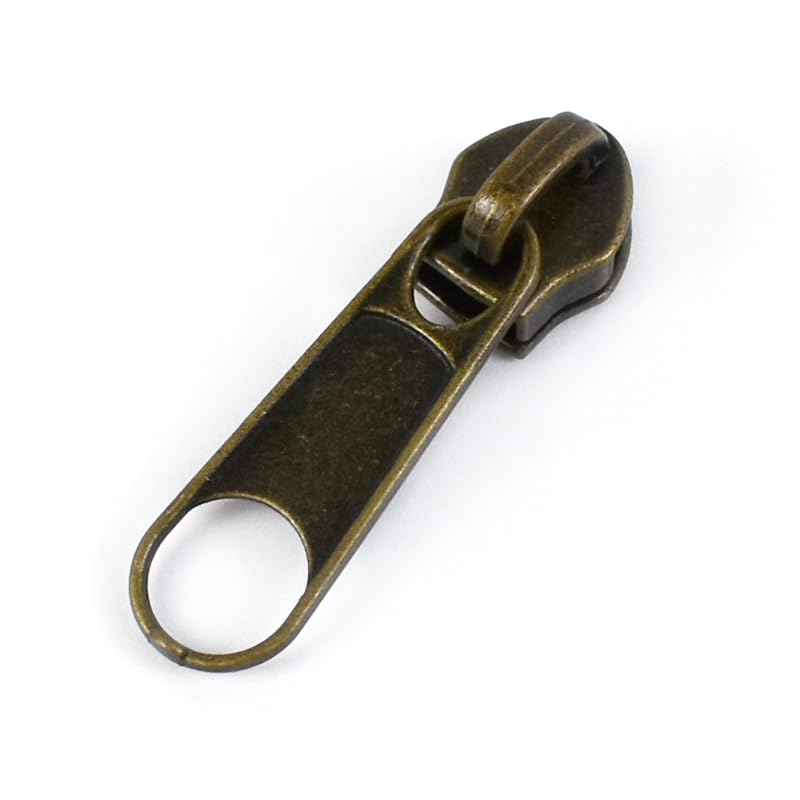 Tirador de cremallera fijo, 10/30 piezas 5# deslizadores de cremallera de latón for cremalleras de nailon, bolsa con tirador de cabeza de cremallera, kit de reparación de equipaje, accesorios de costu