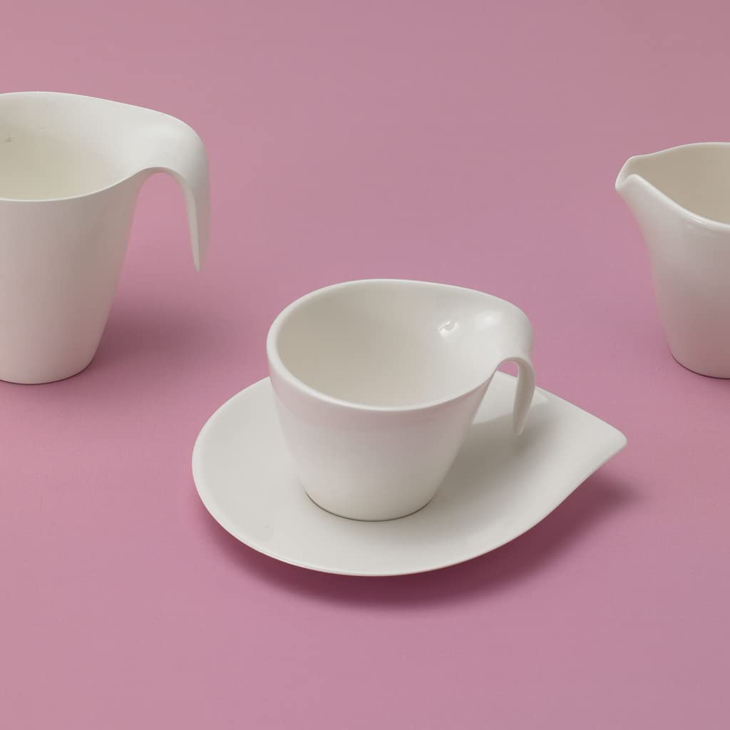 Villeroy & Boch Flow Plato para taza, Porcelana Premium, Blanco,18 x 15 cm