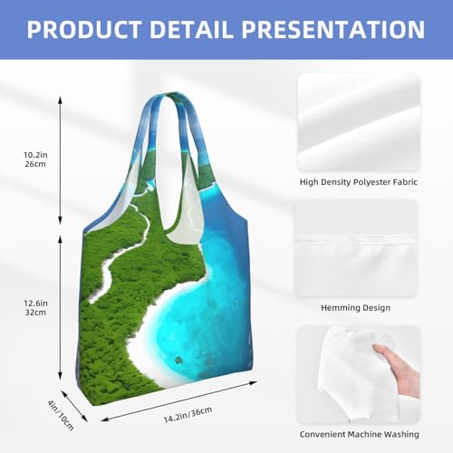 An island in the ocean Printed canvas bag Women's fashionable shoulder bag4