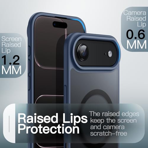 Image of JETech Magnetic Case for iPhone Air Compatible with MagSafe, Translucent Matte Back Slim Minimalist Shockproof Phone Cover, 6.5-Inch Display (Storm Blue)