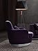 Casa Padrino fotel obrotowy fioletowy/srebrny 83 x 86 x 81 cm – fotel do salonu z ozdobną poduszką, meble do salonu